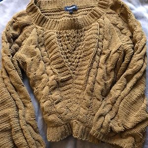 Yellow Knit Sweater from Express
